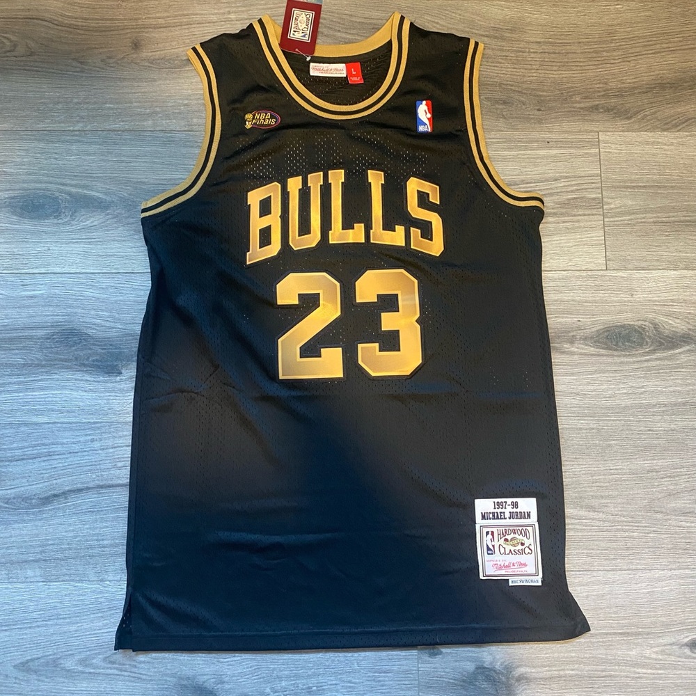 NBA Gold and Black Bulls Jersey Shirt